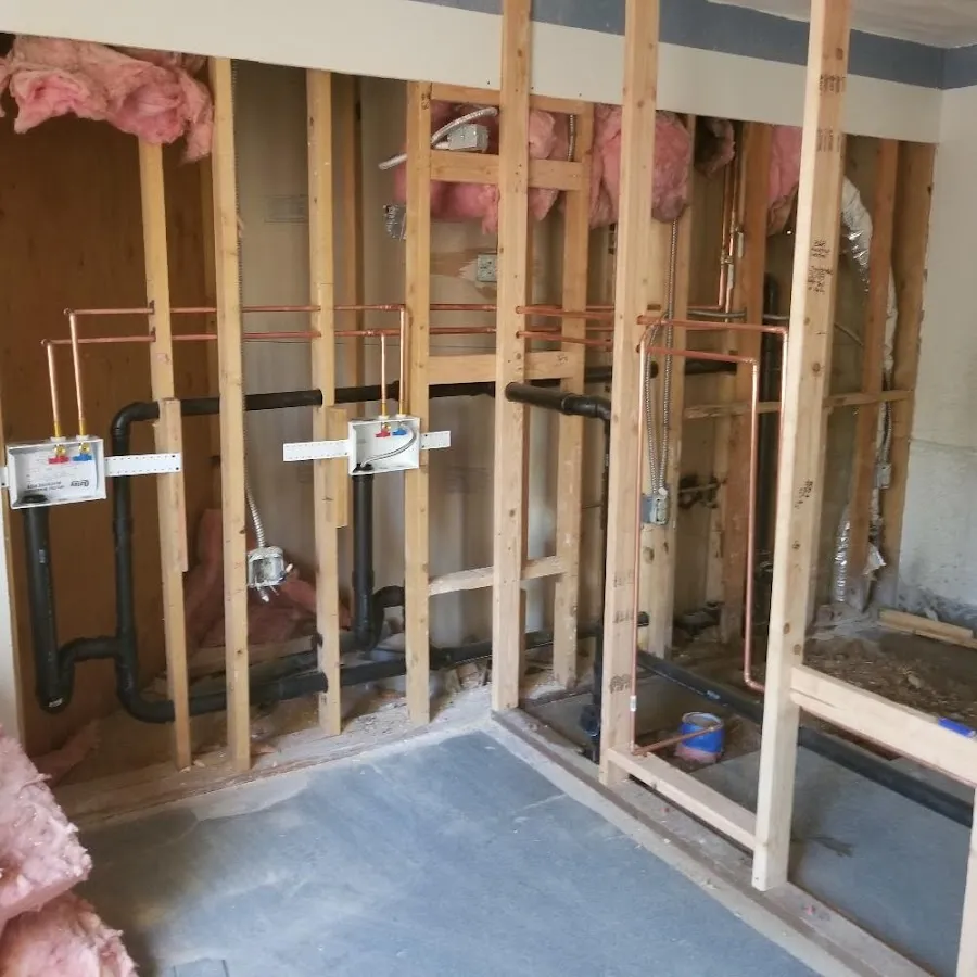 Copper pipe rough-in and plumbing installation in Manhattan Beach